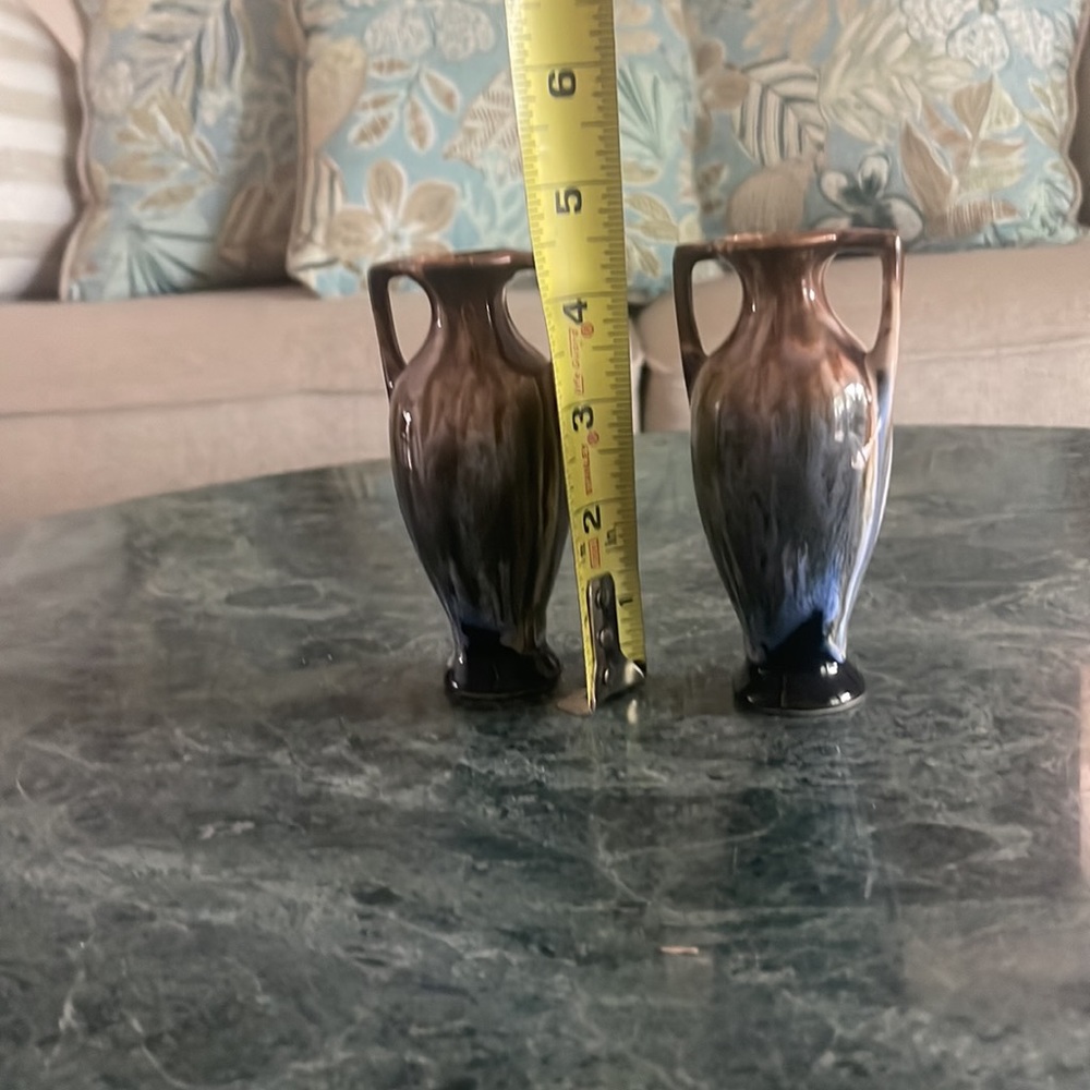 Mini Vases 4.5 Inches Tall Bluetvk.  MiniBrown can hold diffuser sticks - Picture 6 of 10